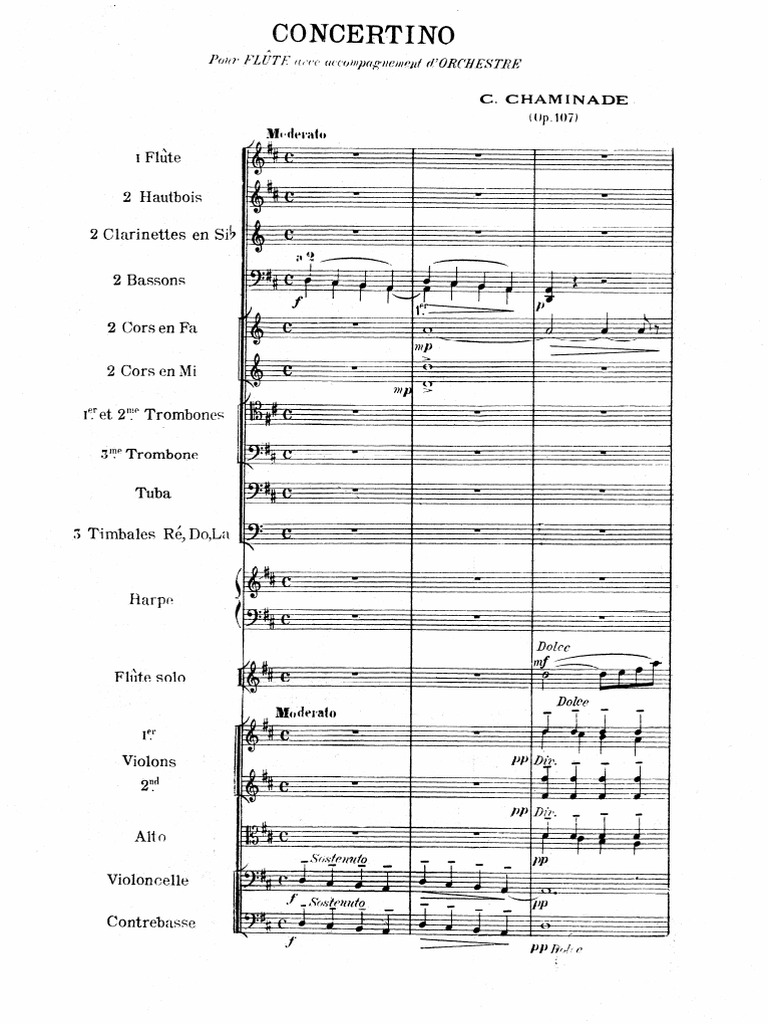 Chaminade Concertino For Flute and Orchestra PDF