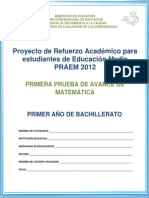 Primera Prueba de Avance - Matematica - Praem 2012