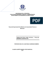 Desarrollo Experimental Para Medición de Conductividad Térmica en Materiales.