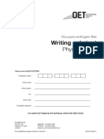 Writing Sub-Test: Physiotherapy