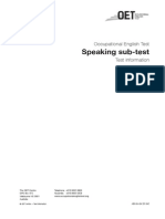 Speaking Sub-Test - Test Information