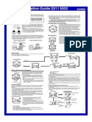 Joke En begivenhed Ejendommelige Manual Casio WVA-470 | PDF | Daylight Saving Time | Clock