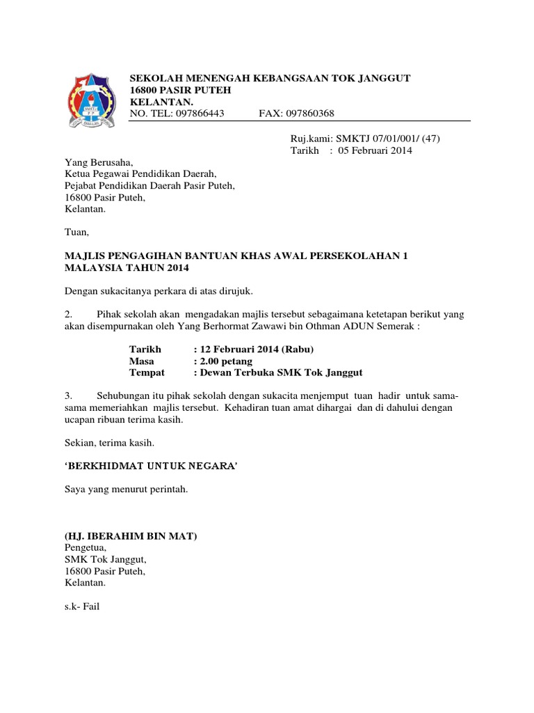 Surat Rasmi | PDF