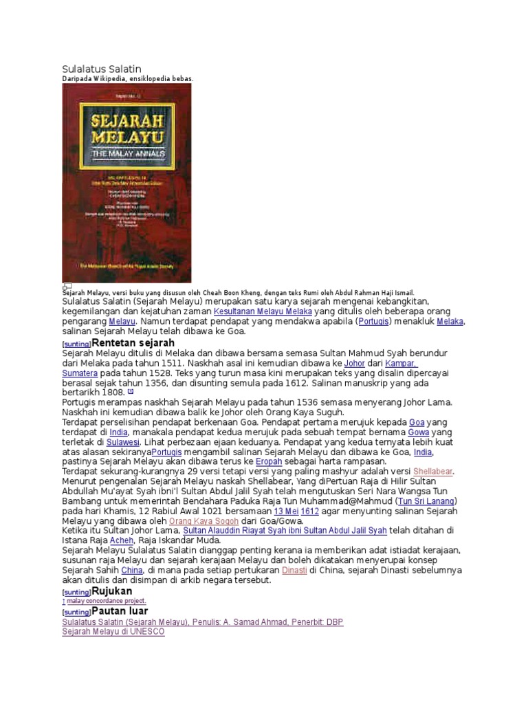 Sinopsis Sulalatus Salatin Pdf