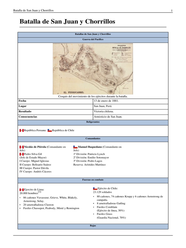 Batalla de San Juan y Chorrillos PDF | PDF | Militar | Ciencia militar