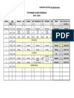 7th Grade Schedule