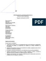 Metodología II - Programa - Segundo Cuatrimestre 2014 - VF