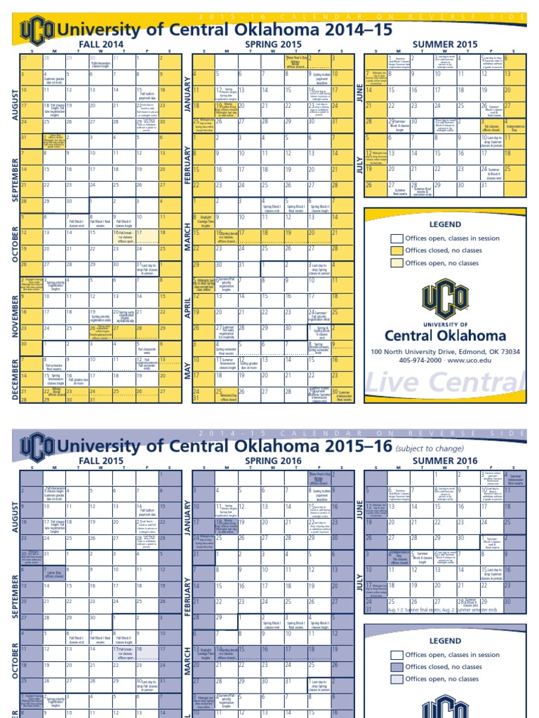 Uco spring 2022 calendar