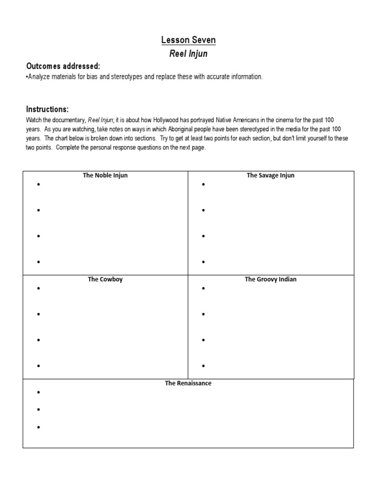 Analyzing Stereotypes in Reel Injun | PDF | Social Science | Self ...