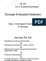 Concept Evaluation/Selection: AE 207 Introduction To Engineering Design