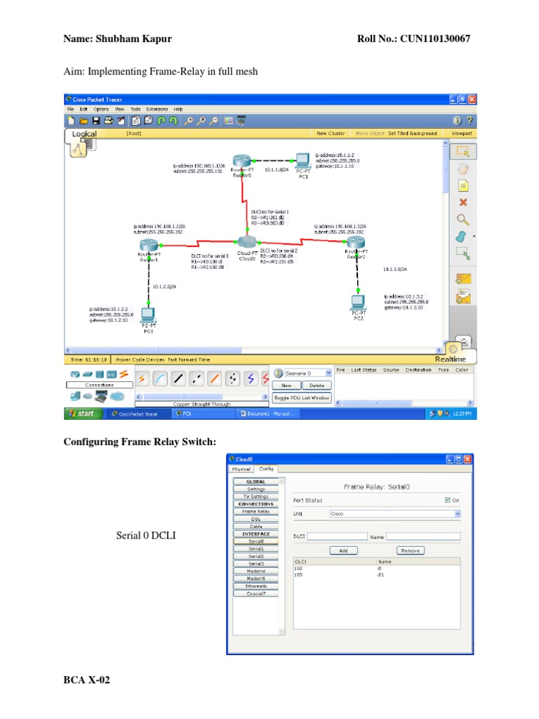 Aim: Implementing Frame-Relay in Full Mesh | PDF | Computers