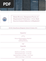 Human Resource Management Practices and Organizational Performance - A Case Study Based On Garments Industries in Bangladesh