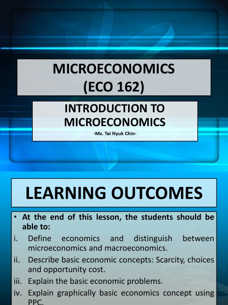 Eco 162 Introduction To Microeconomic Pdf Capitalism Economics