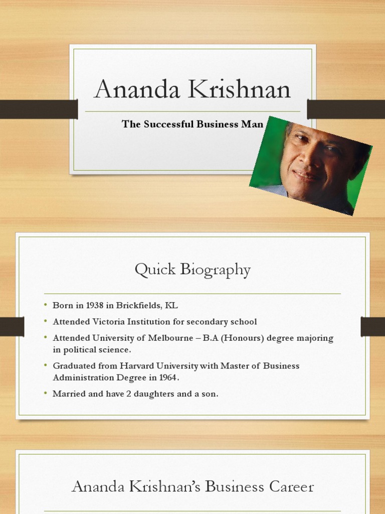 Ananda Krishnan: The Successful Business Man | PDF | Business | Economies