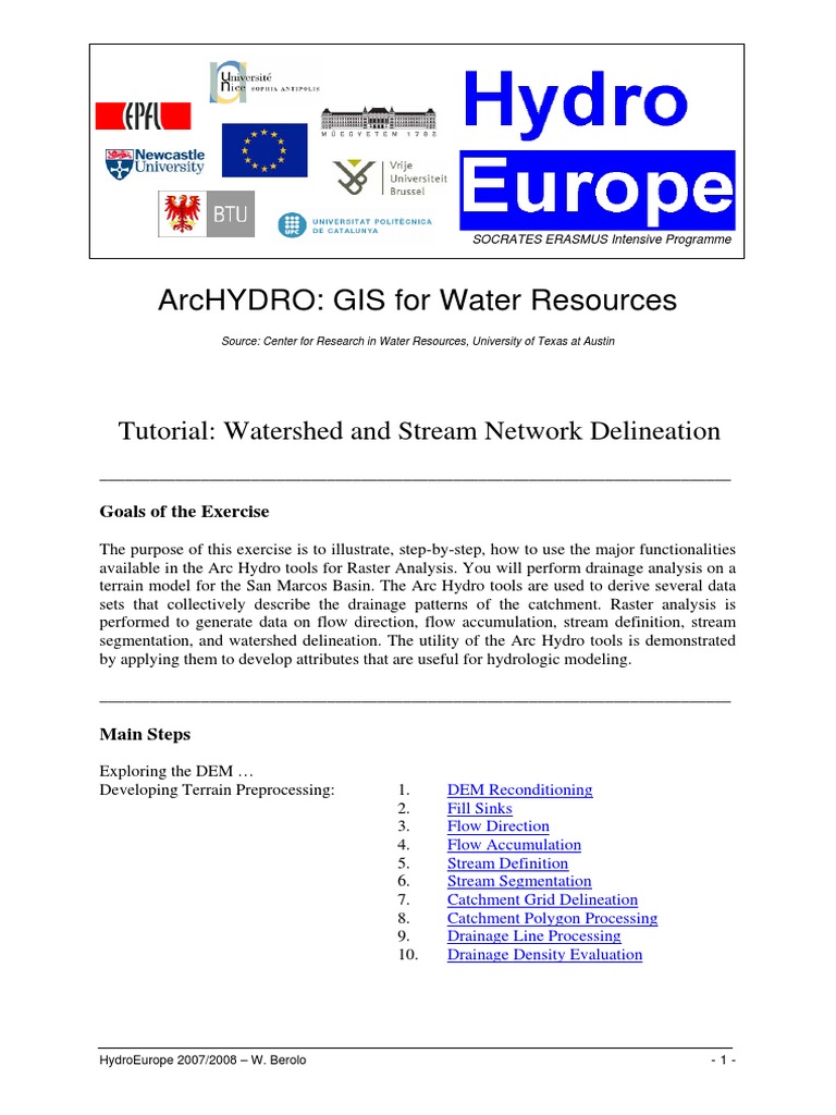 Arc Hydro GIS Tutorial for Watershed Analysis | PDF | Drainage Basin ...