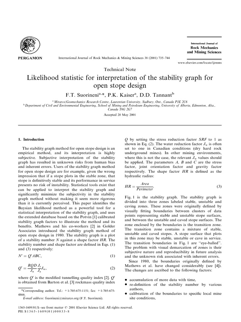 Statistical Analysis of Stability Graphs | PDF | Science | Engineering