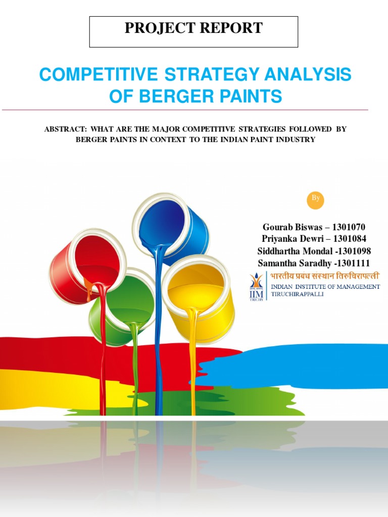 Competitive Strategy Analysis of Berger Paints Project Report PDF