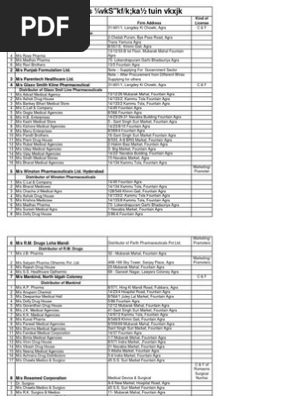 C&F Agents & Pharmaceutical Distributors In The State | PDF