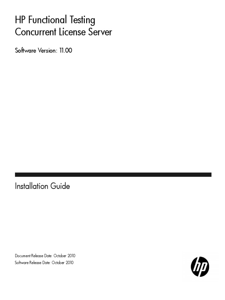 HP Functional Testing Concurrent License Server: Installation Guide ...