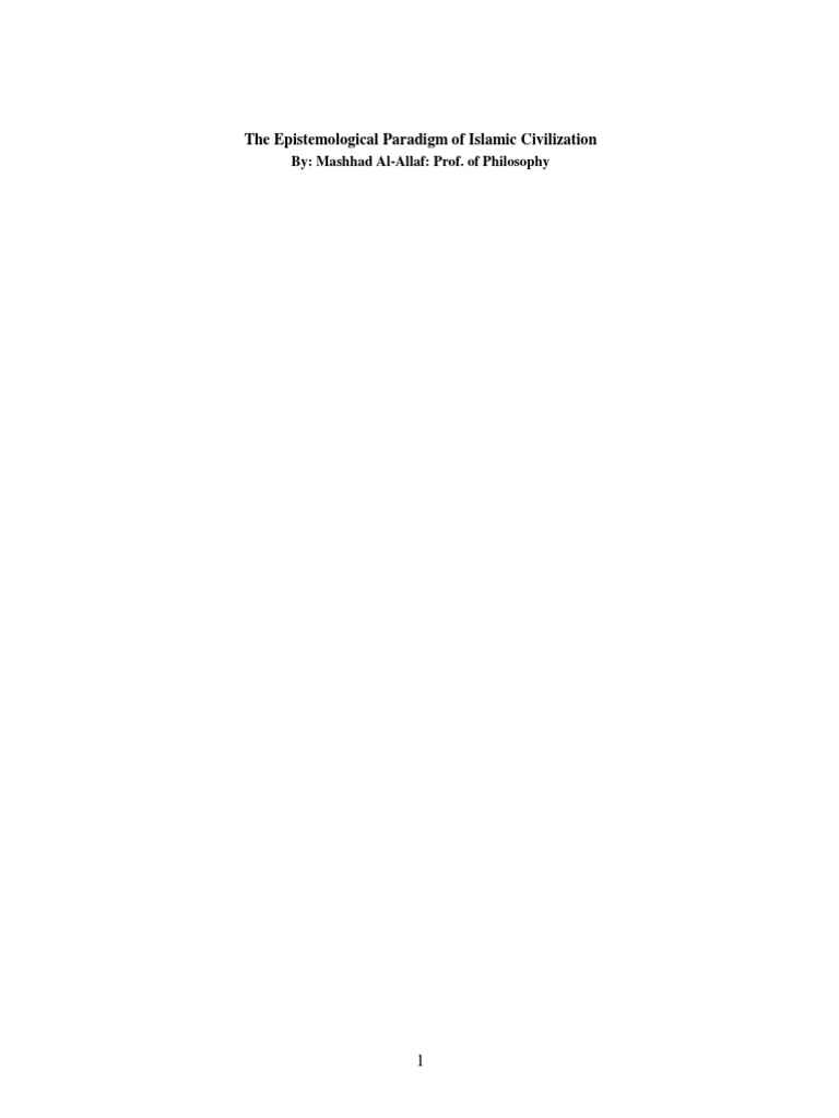 Epistemology in Islamic Civilization | PDF | Sufism | Quran