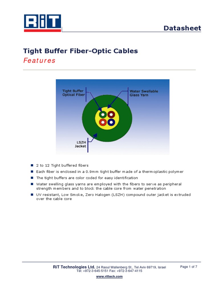 Tight Buffer Fiber-Optic Cable Specs | PDF | Computers