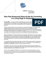 Blue Plate Restaurant News Release