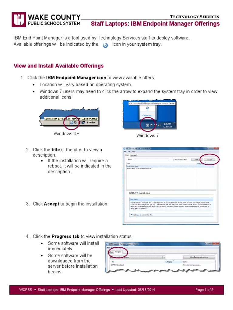 IBM Endpoint Manager Guide for Staff Laptops | PDF