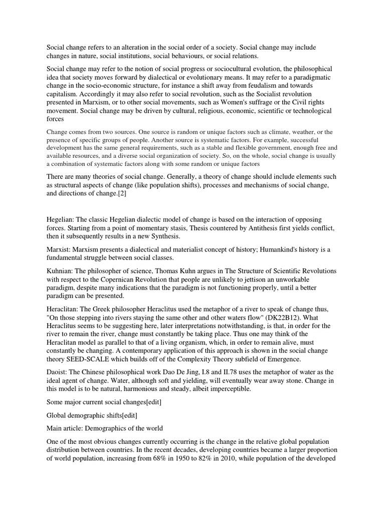 evolution theory of social change pdf