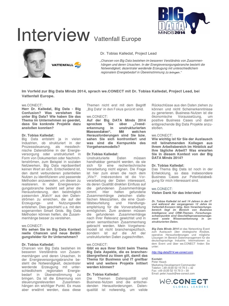 Interview Vattenfall Europe | PDF