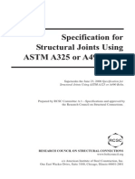 Specification For Structural Joints Using ASTM A325 or A490 Bolts Index