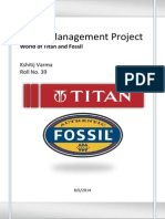 Retail Management Project on World of Titan and Fossil Watches Stores