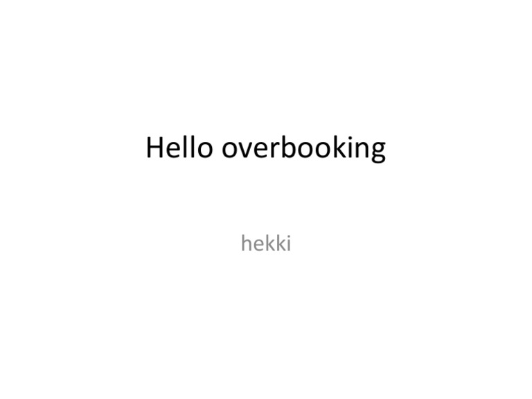 Understanding Overbooking Strategies | PDF