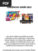 TENDÊNCIAS VERÃO 2015