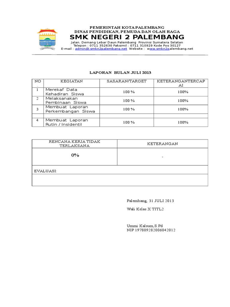 Download Laporan Wali Kelas