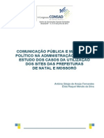 053 Comunicação Pública e Marketing Político Na Administração Pública Estudo Dos Casos Da Utilização Dos Sites Das Prefeituras de Natal e Mossoró