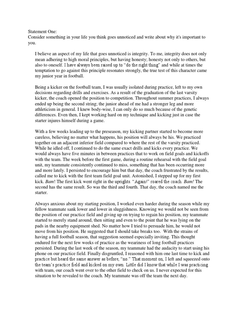 wisconsin college essay examples