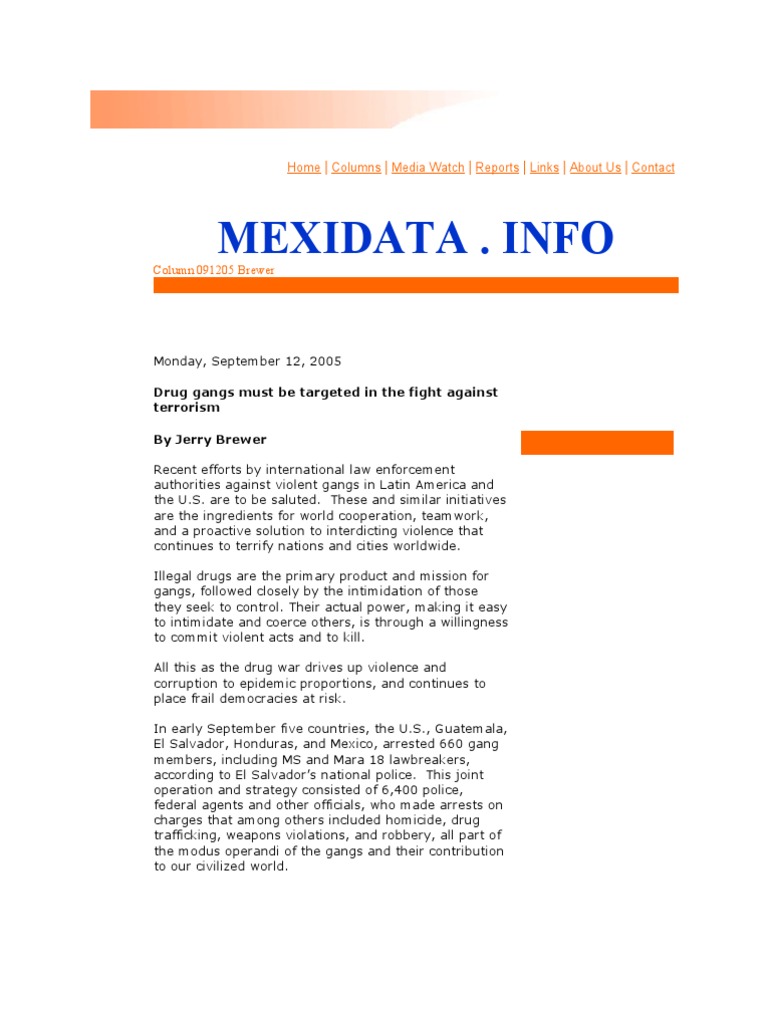 Drug Gangs Must Be Targeted in The Fight Against Terrorism | PDF ...