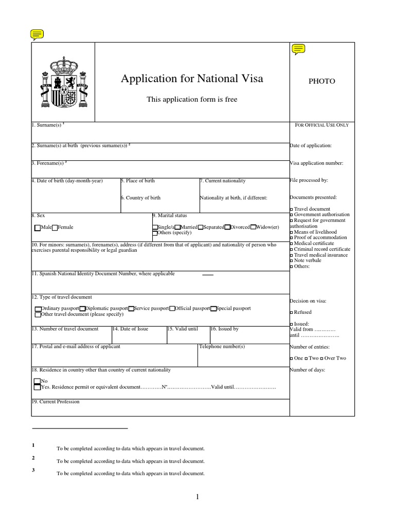 Visa Application Form San Francisco Travel Visa Passport