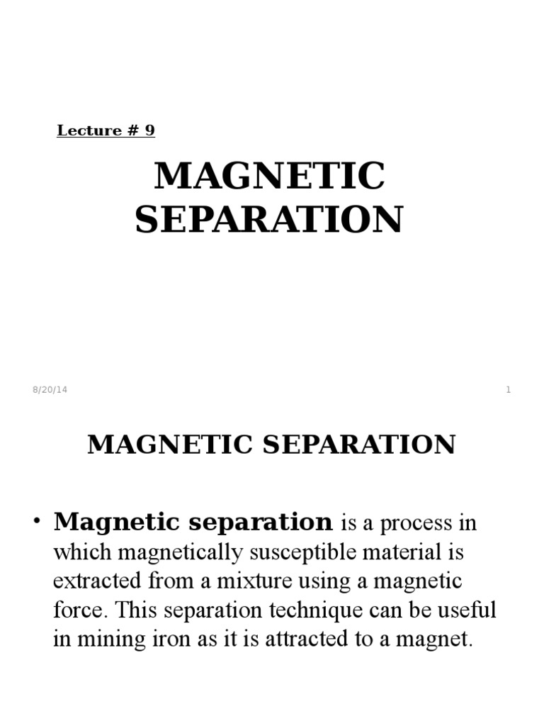 Magnetic Separation | PDF | Filtration | Materials