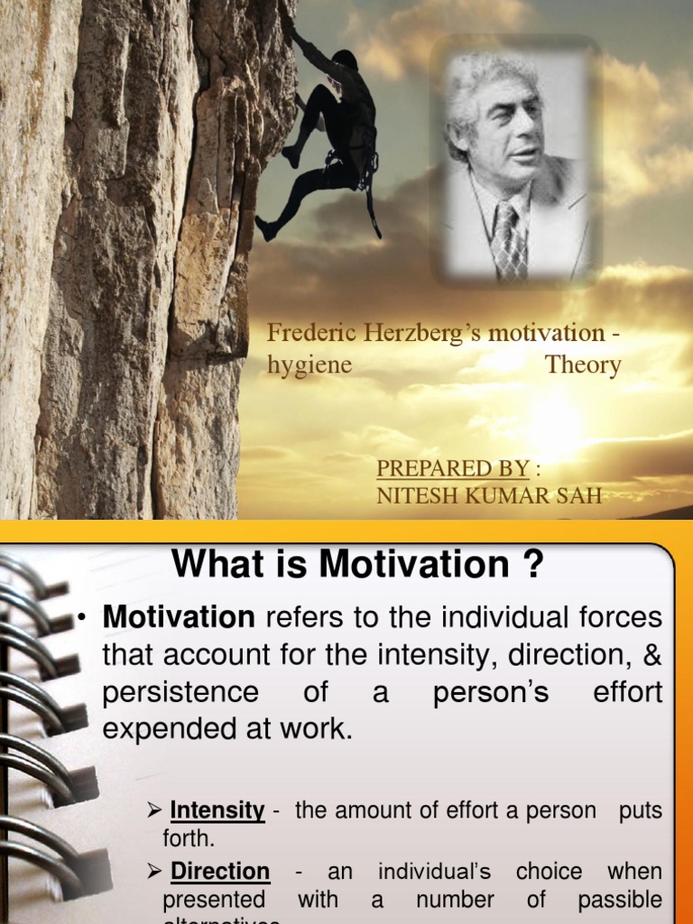 Nitesh Kumar Sah: Frederic Herzberg's Motivation - Hygiene Theory | PDF
