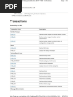 Transactions: Transaction Code Description Number Ranges