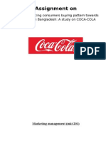 Consumer Buying Pattern Towards Soft Drinks: Acase Study On Coca-Cola