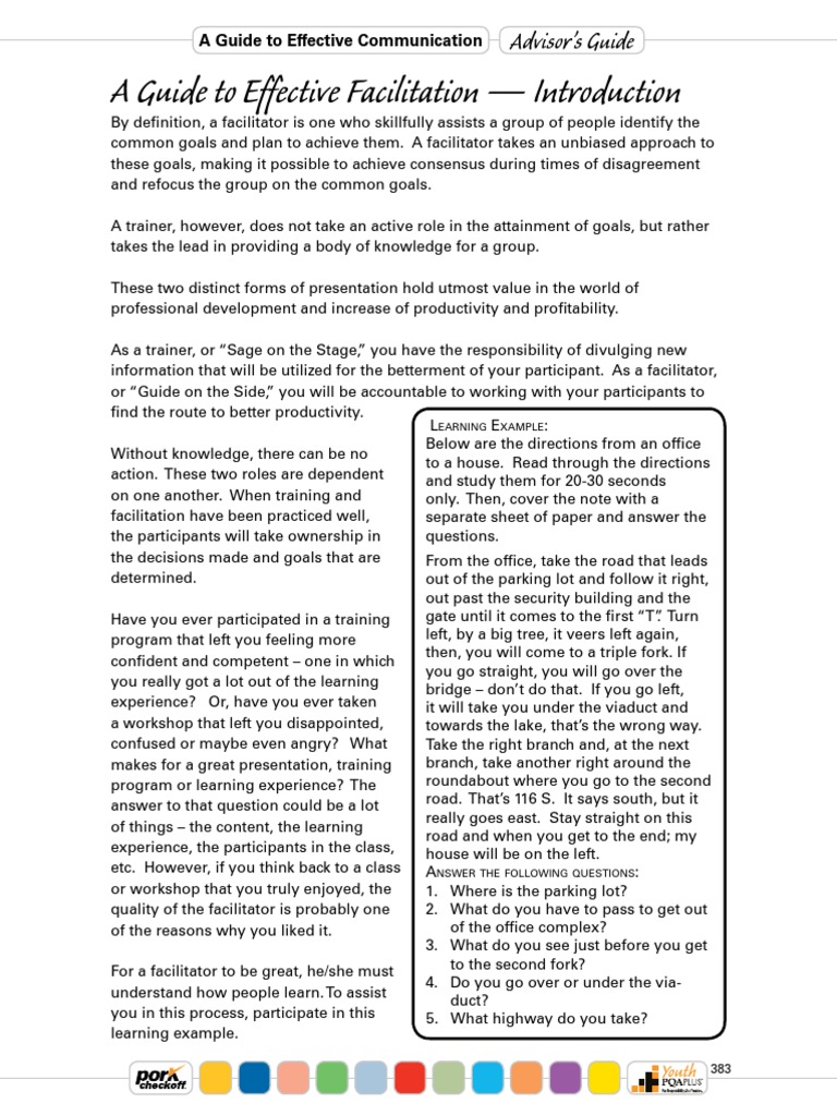 Effective Facilitation Techniques | PDF | Career & Growth