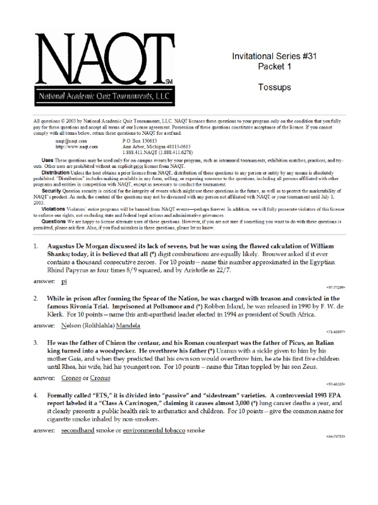 Naqt Sample Packet