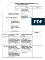 10 IGCSE Coordinated Science Mock Examination 2014 - Paper 6 Mark Scheme