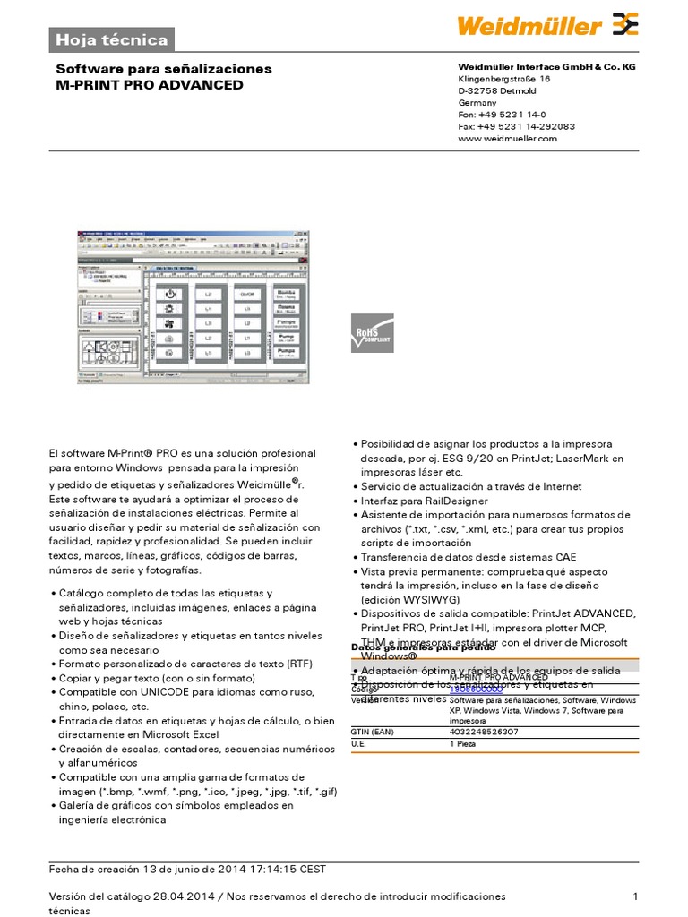 Trænge ind manipulere uregelmæssig M-Print Pro Advanced Es | PDF | Microsoft Windows | Impresora (Computación)