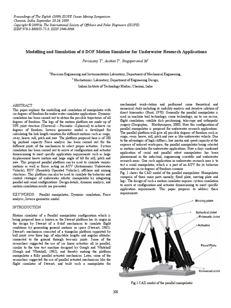 Modelling and Simulation of 6 DOF Motion Simulator For Underwater ...