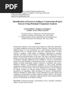 Identification of Factors Leading To Construction Project Success Using Principal Component Analysis