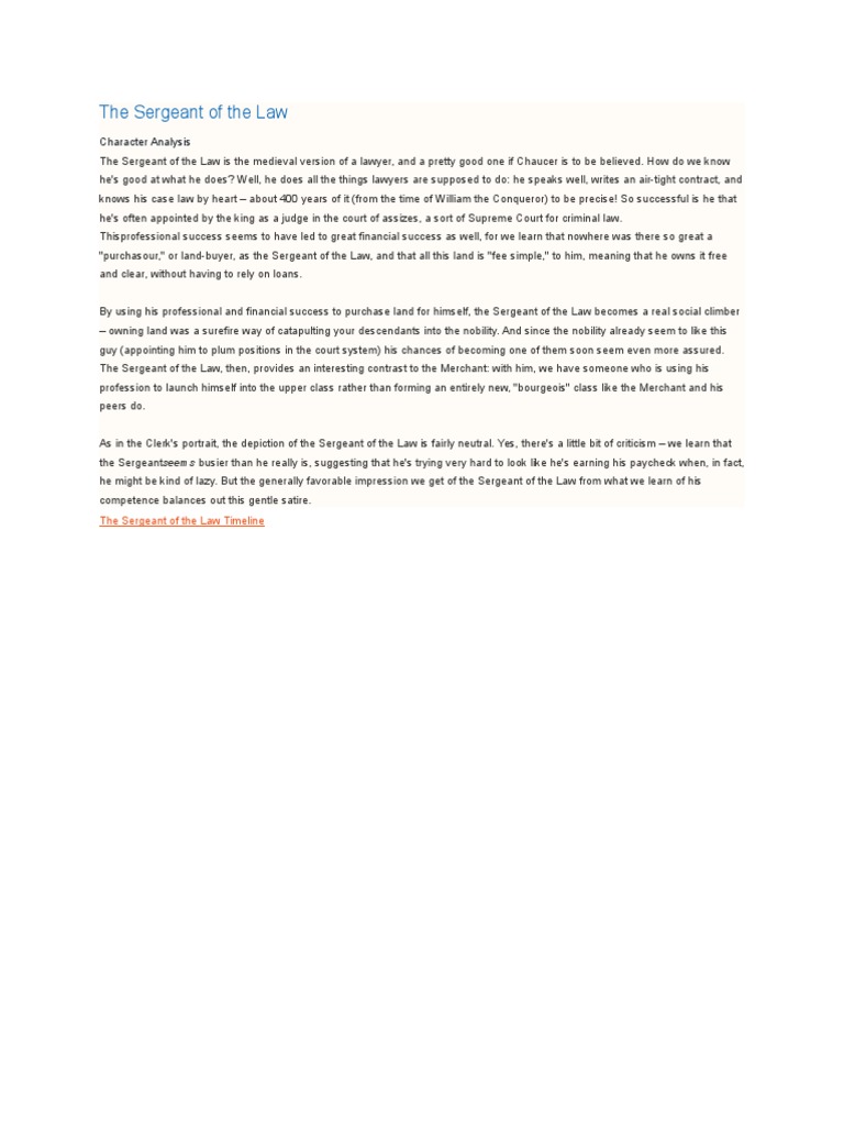 Analysis of the Sergeant of the Law | PDF | Law