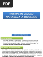 Normas de Calidad en La Educacion